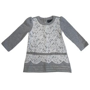 NWOT Cynthia Rowley Boho Gray Lace Baby Sweater - SZ - 12M